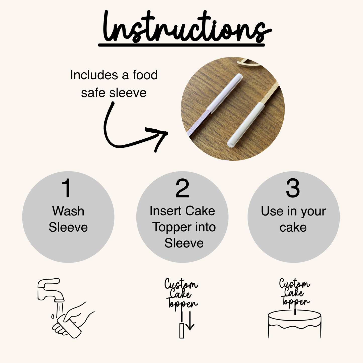 Personalised Rustic Wedding Anniversary Food Safe Wooden Cake Topper