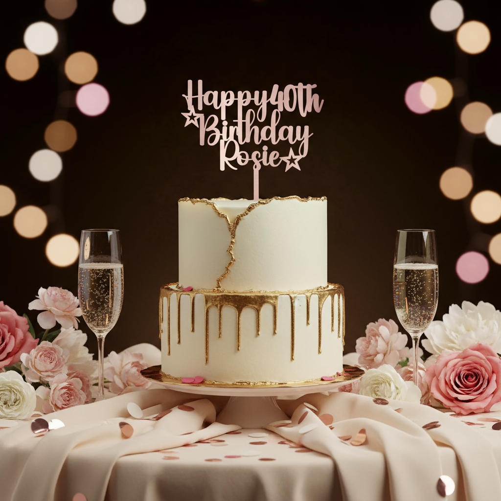 Personalised Food Safe Birthday Cake Topper