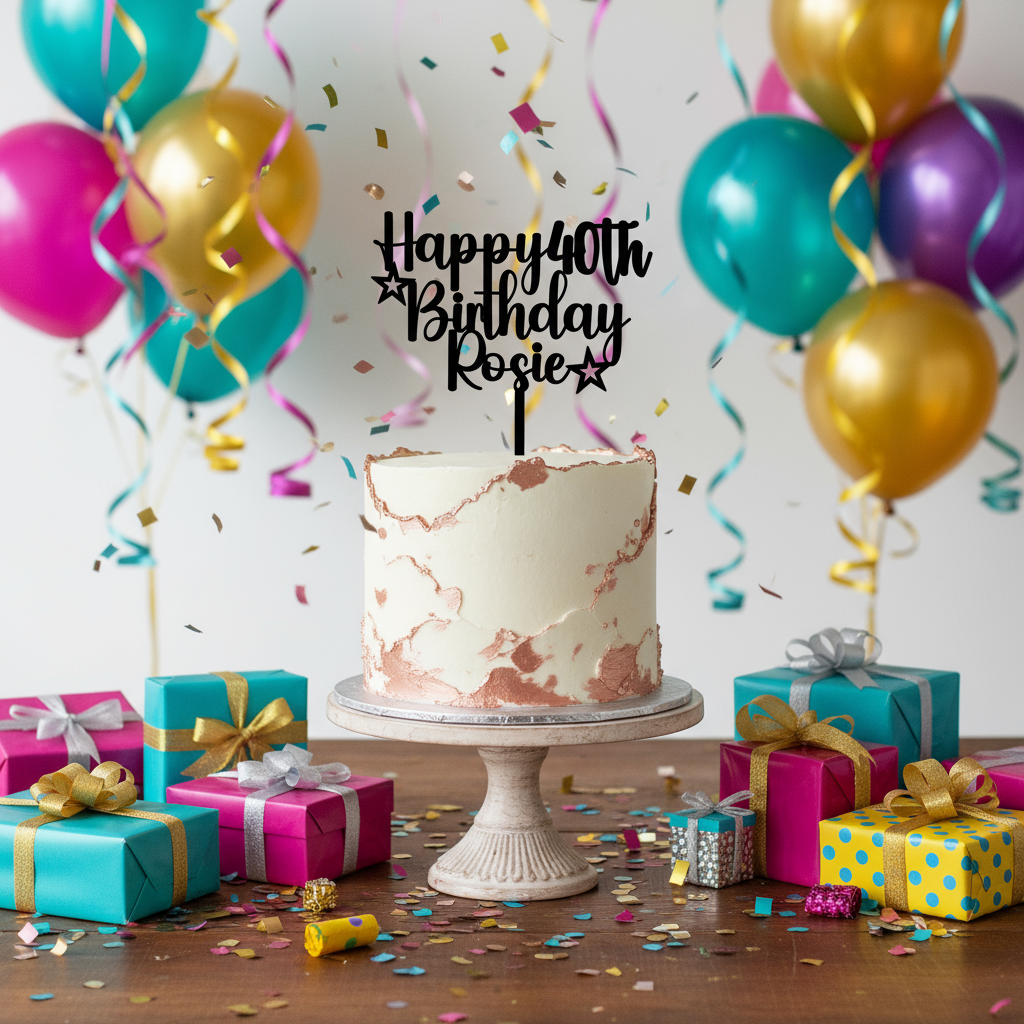 Personalised Food Safe Birthday Cake Topper