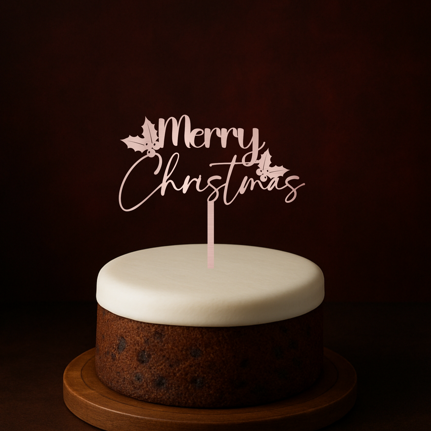 Food Safe Wooden Christmas Cake Topper