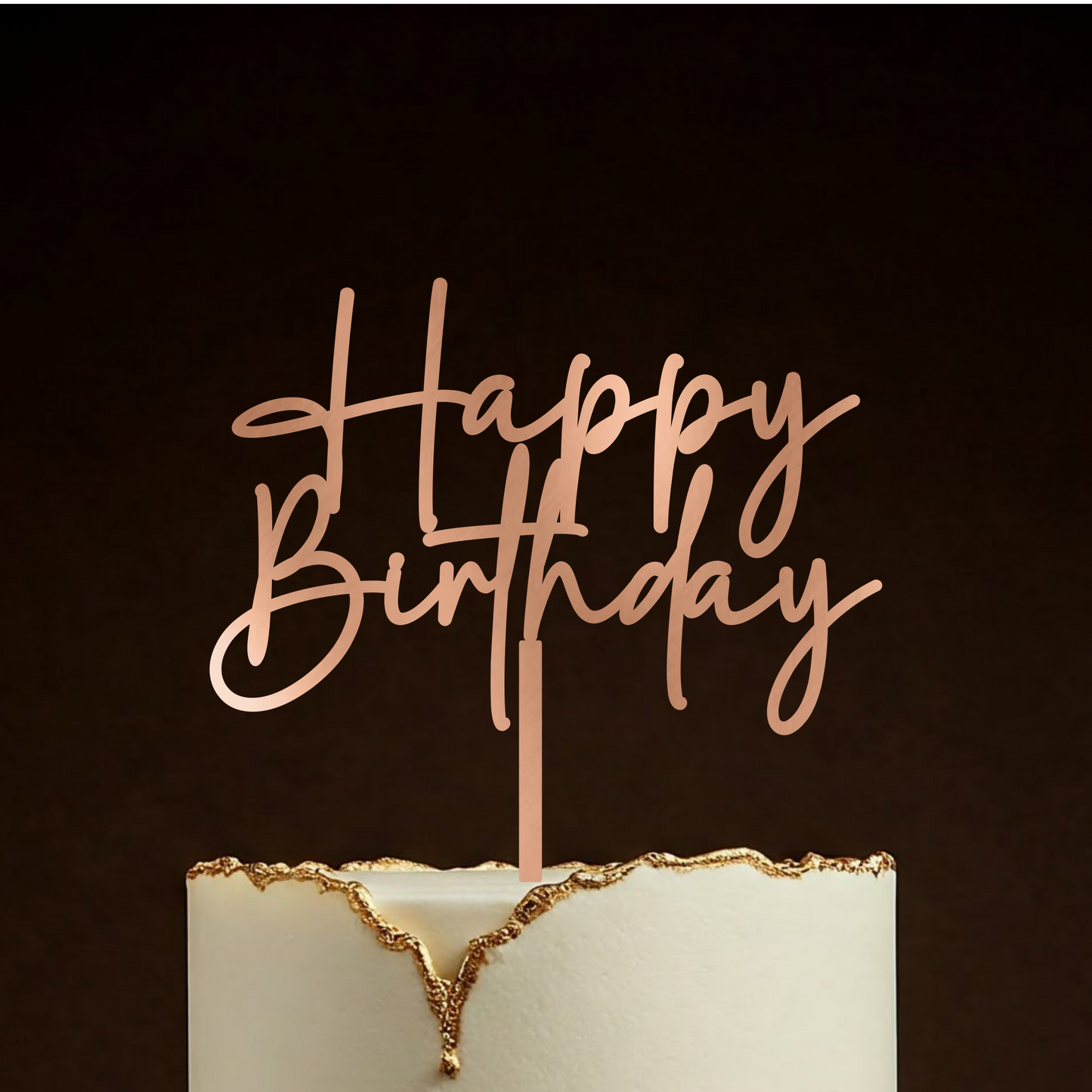 Food Safe Happy Birthday Cake Topper