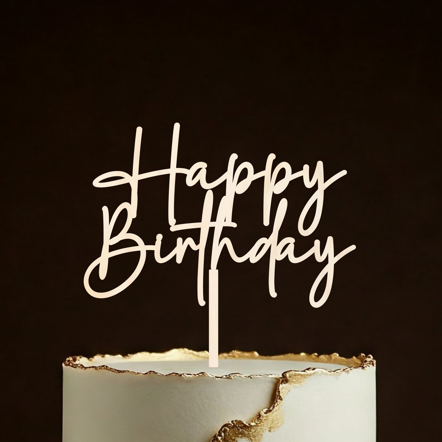 Food Safe Happy Birthday Cake Topper