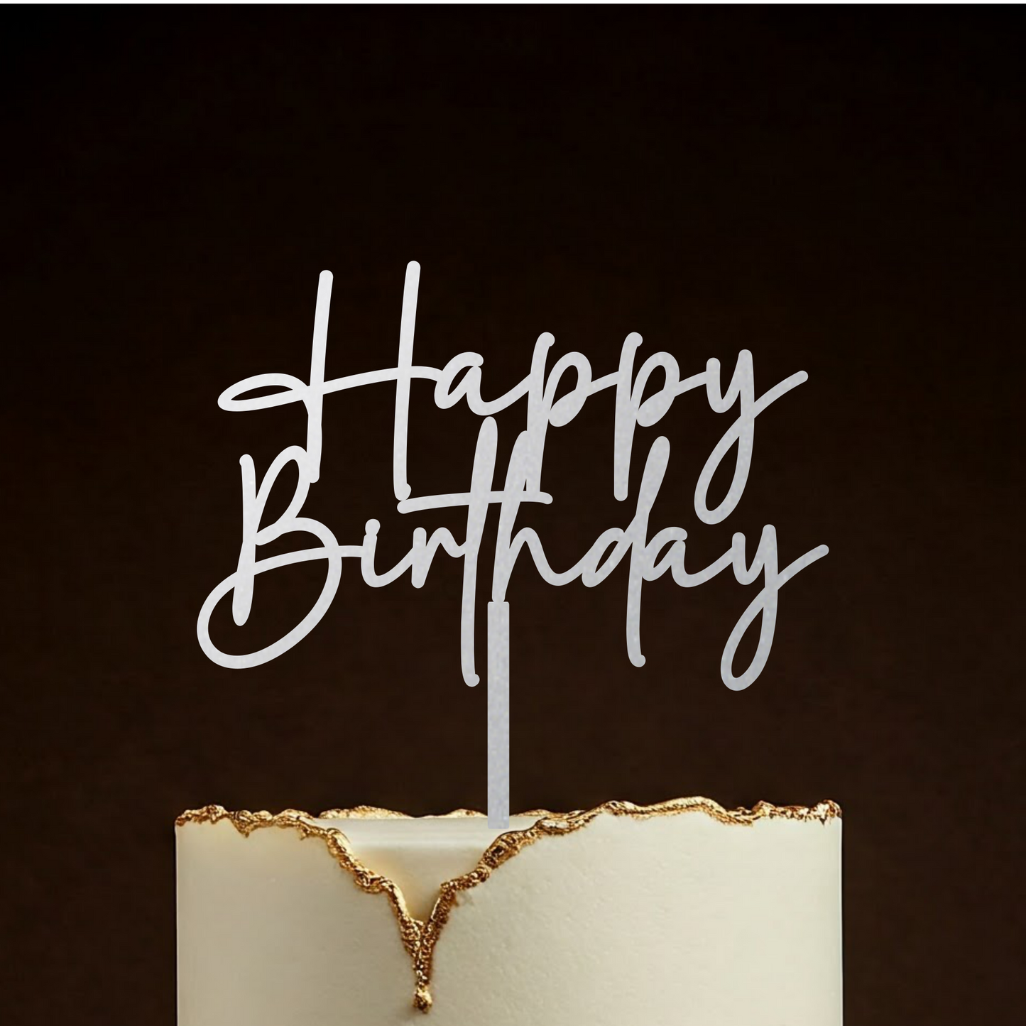 Food Safe Happy Birthday Cake Topper